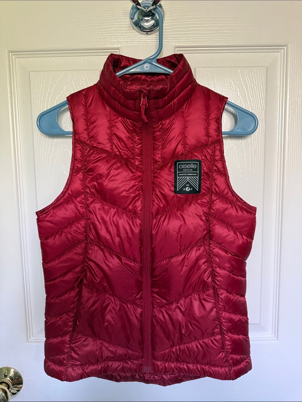 oiselle Red Quilted Puffer Vest